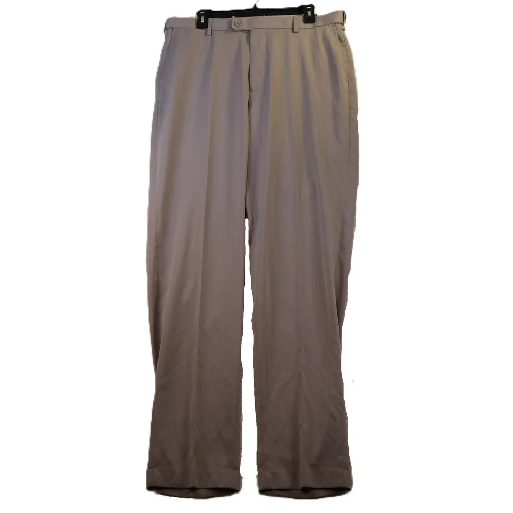 Saddlebred Mens 36x34 Straight Fit Dress Pants Gray Comfort Waist Stretch NWT